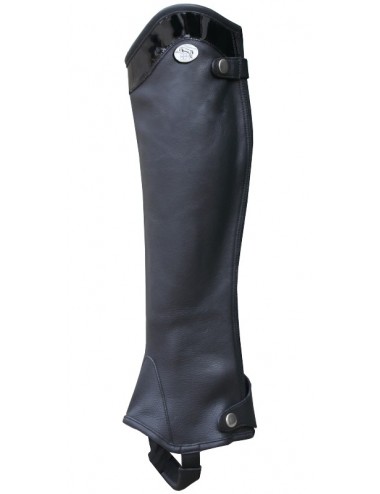 Leather and patent leather half-chaps
