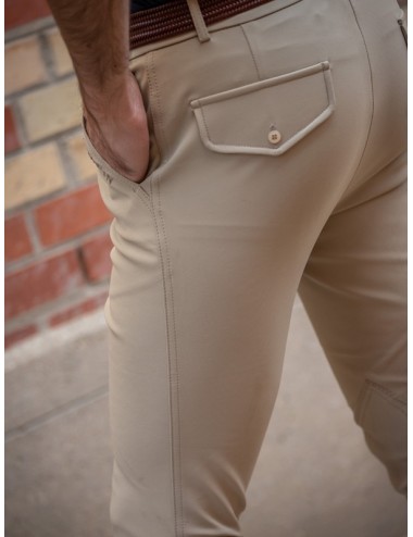 Pantalon d'équitation homme à pinces Tom - SuperX - Beige Foncé