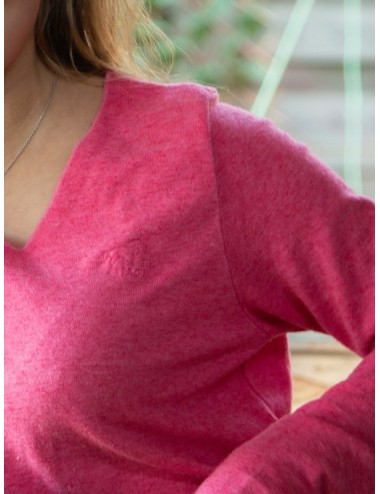 Emy oversize V-neck sweater pink