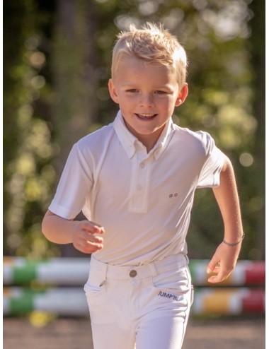 White Short-sleeve Competition Polo shirt - Gaston