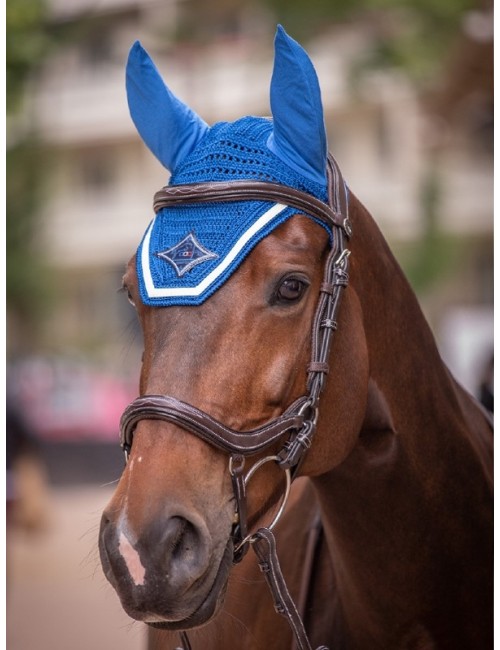 Freejump - Bonnet pour cheval Noir / Bleu