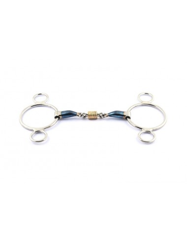 French Mouth Blue Steel 3 ring bit with copper rings