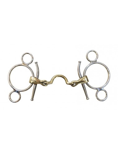 French mouth full cheek 3 ring bit with high port