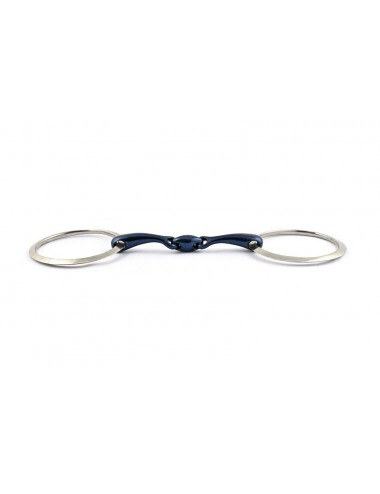 French Mouth loose large flat ring Blue Steel bit