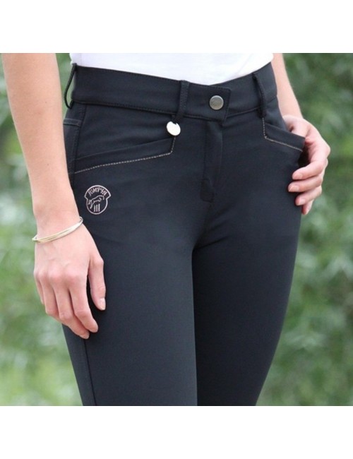 Beroy Pantalon D'Équitation Femme Full Seat Silicone Taille Haute – Poches Téléphone & Passants Ceinture – Confort & Grip Optimal Bleu B01 XL