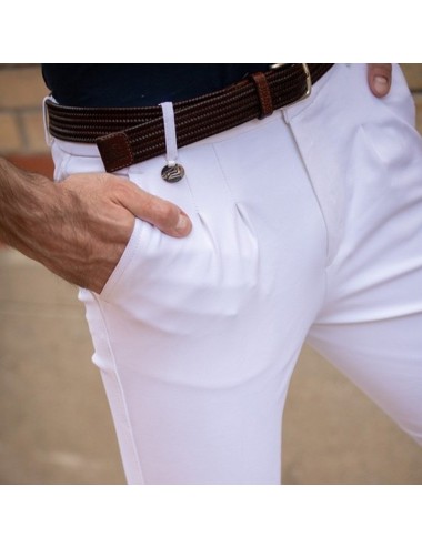 Pantalon d'équitation homme à pinces Tom - Super X - Blanc
