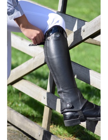 Leather and patent leather half-chaps